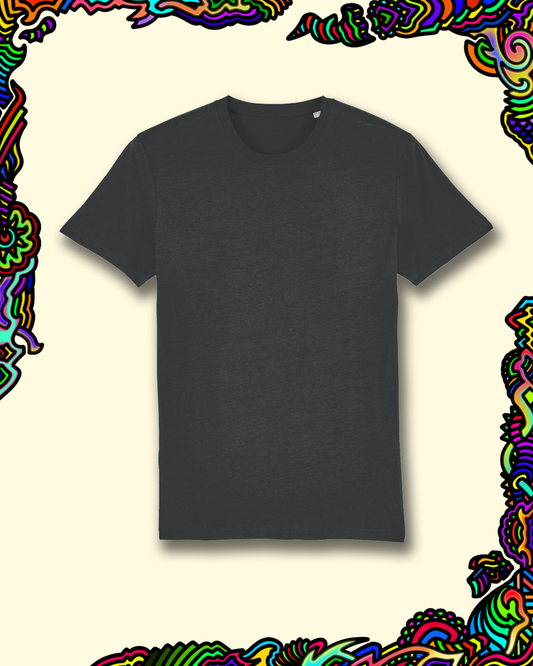 Purple Swarm Back Print - Dark Heather Grey