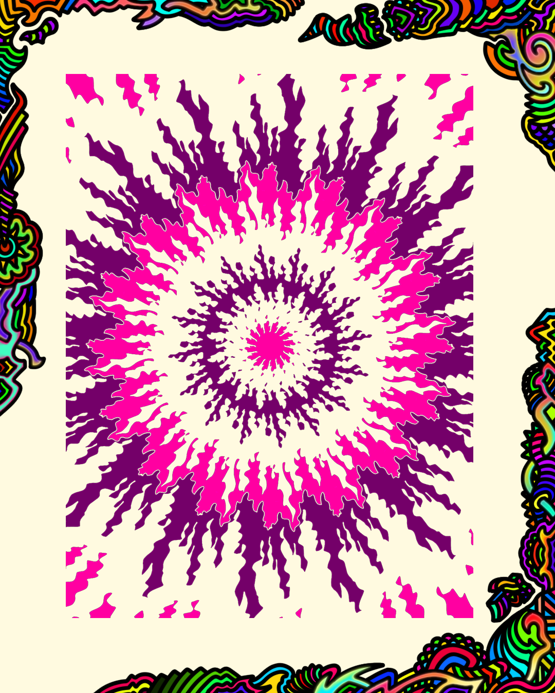 Purple Swarm Back Print - Black