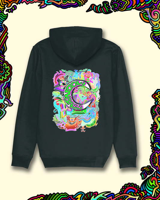 Moonbass Logo Back Print - Black Hoodie