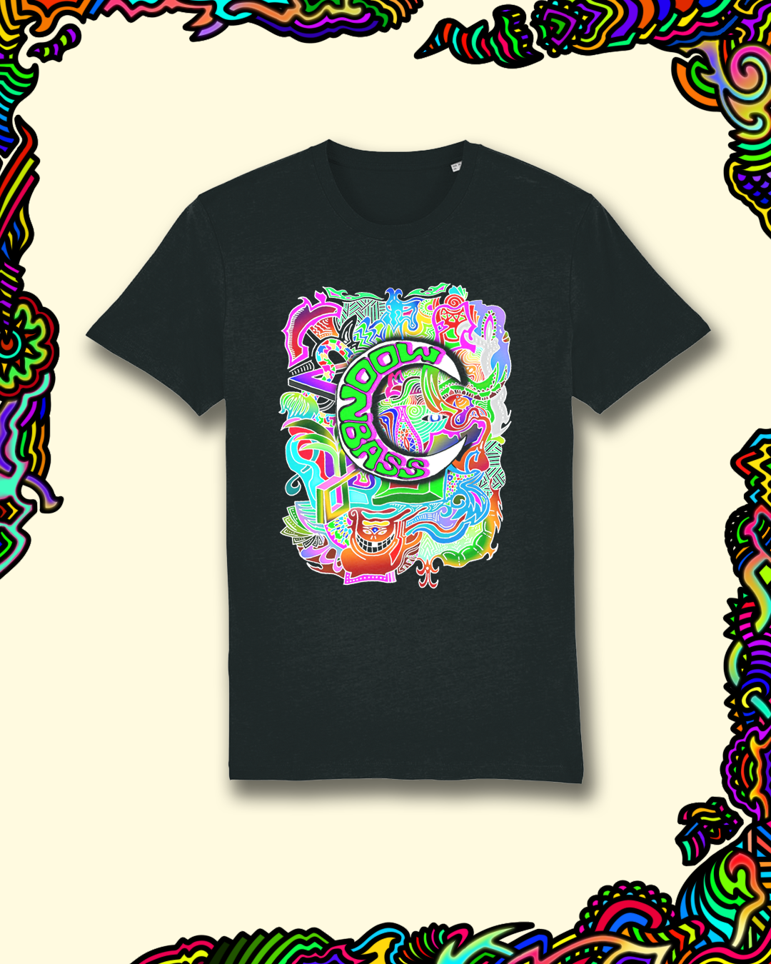 Moonbass Logo Front Print - Black