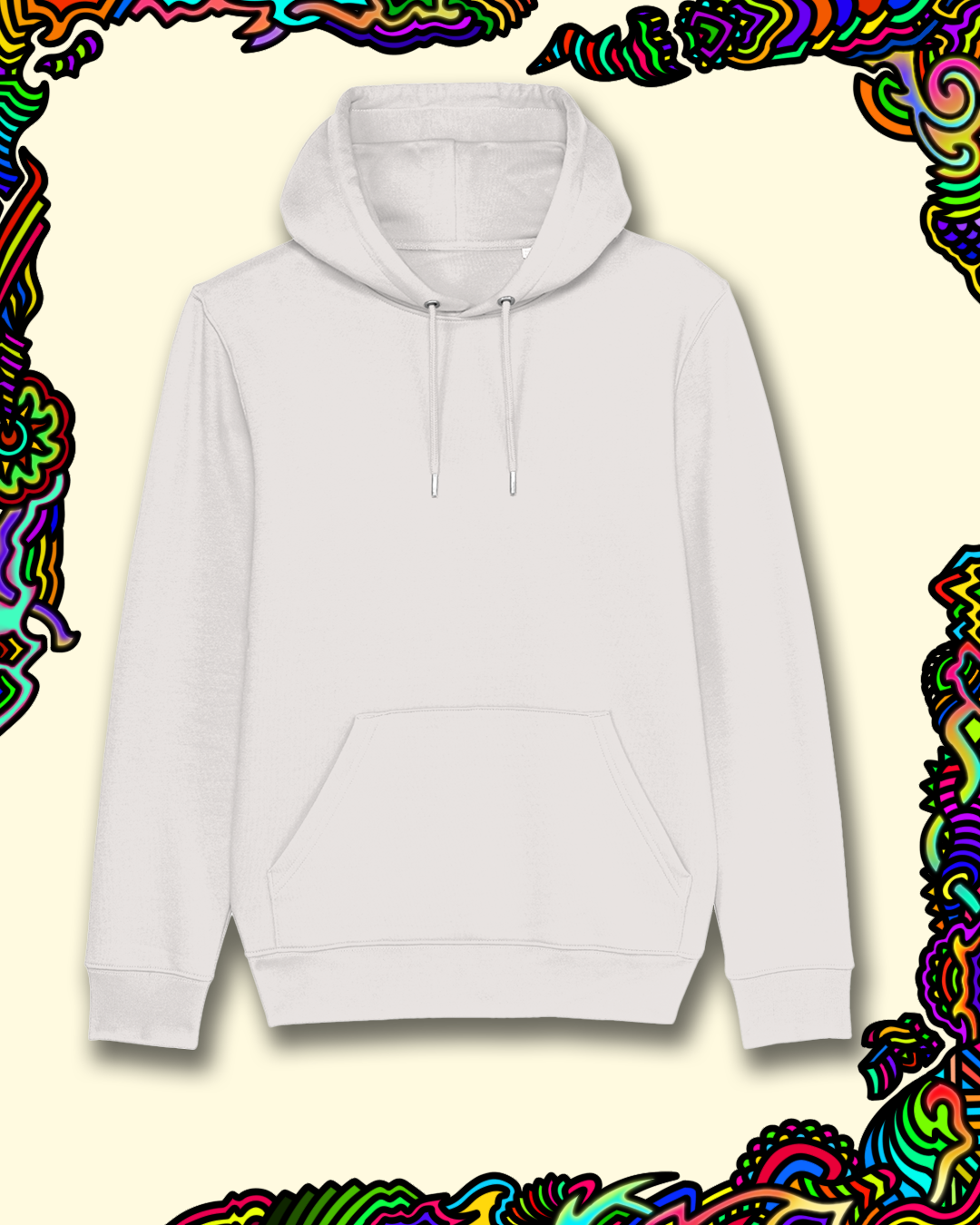 Moonbass Logo Back Print - Off White Hoodie