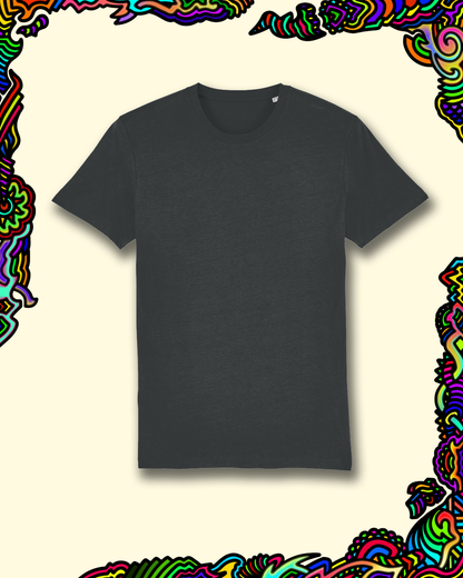 Green Swarm Back Print - Dark Heather Grey